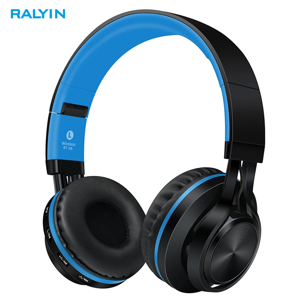 Bluetooth наушники, Ralyin Складные стерео беспроводные Bluetooth наушники на ухо с микрофоном и регулятором громкости, беспроводной
