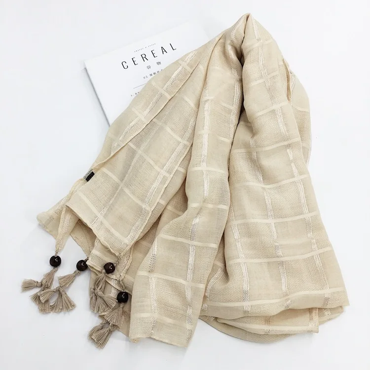 Кисти в этническом стиле с цветочной вышивкой квадратный клетчатый шарф из