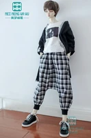 clothes for doll fits 65 80cm bjd uncle fashion letter windbreaker black plaid harem pants