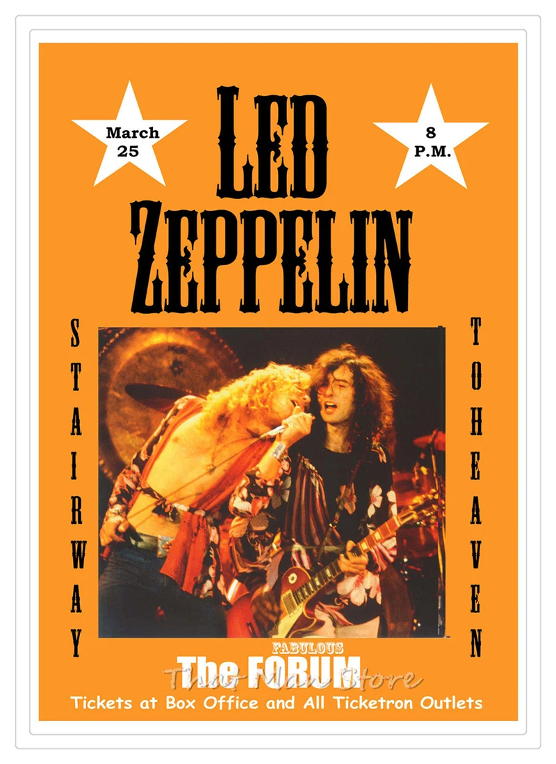 Led Zeppelin белая крафт-бумага рок плакат классический старый постер музыкальной группы часть 2 42*30 см