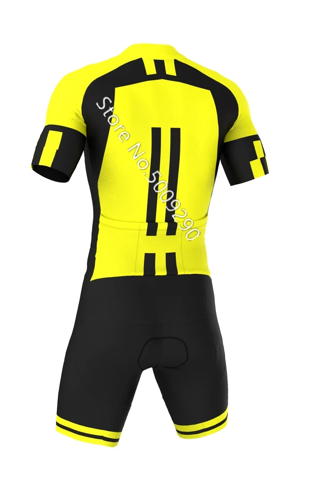 Черный, желтый облегающий мужской комбинезон, скоростной костюм Ropa Ciclismo Maillot Pro, цельная одежда для триатлона, велосипедные майки