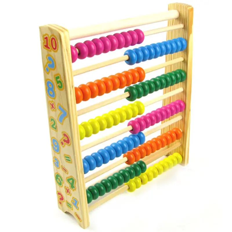 

Wooden toys Childhood puzzle early childhood toys Multicolored computing stand Vertical 10-speed counter 10 files Abacus learn
