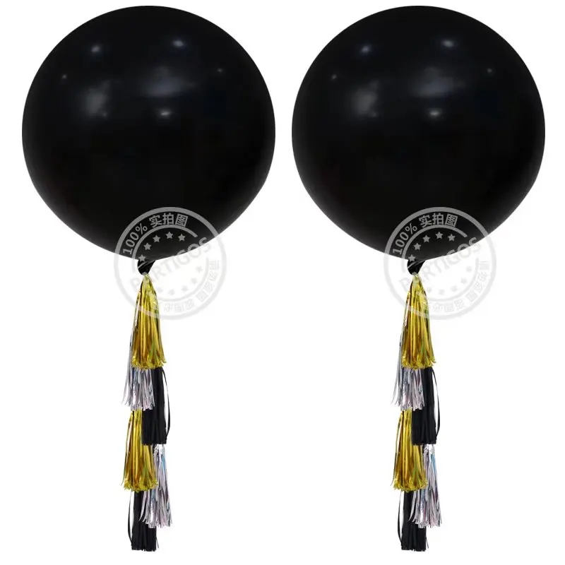 2 шт./лот 100% круглый 36-дюймовый черный гигантский латексный шар BK Таиланд