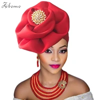 new african headtie turban cap for women nigerian auto gele cap various colors available