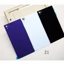 Для sony Xperia Z1 Z2 Z3 Z4 Задняя стеклянная крышка корпус батарейного отсека с логотипом и двойной наклейкой запасные части