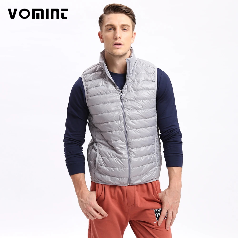 

Vomint Mens Down Coat Vest Jacket Winter Light 80% Down Vest Short Slim Down Men Vest Jackets U6QI9025 (Asia size,See size)