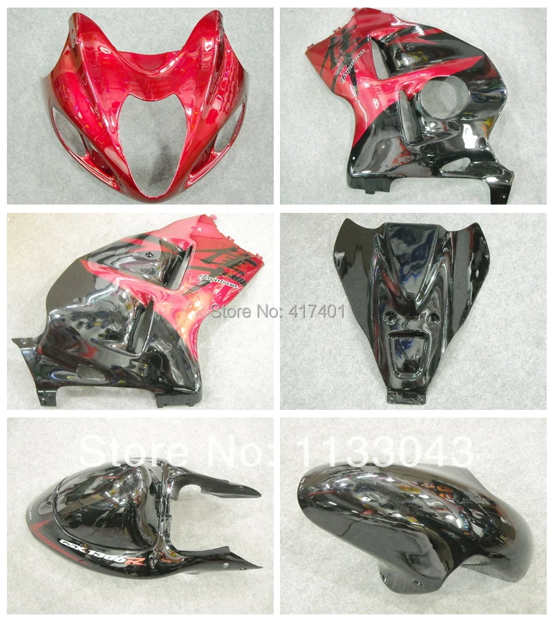 

7gifts For SUZUKI Hayabsa GSXR1300 GSX-R1300 Black Red GSXR 1300 96 97 98 99 00 01 02 03 04 05 06 07 Fairing