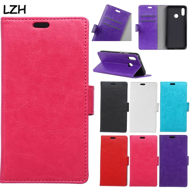 Для Wiko View2 чехол из ПУ кожи с кристаллами для бизнеса однотонный флип подставкой и