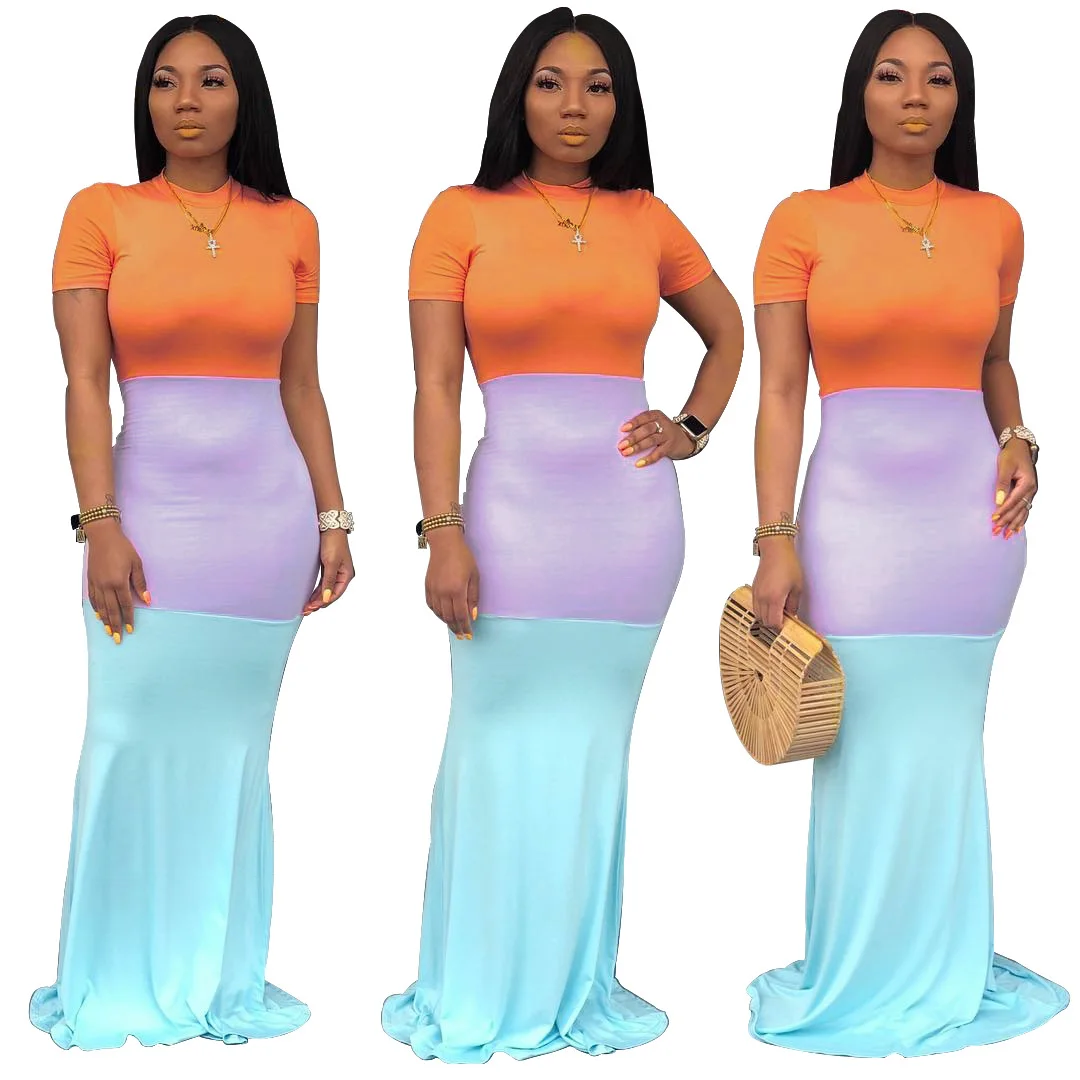 Новинка 2019 женское платье в африканском стиле с коротким рукавом и круглым