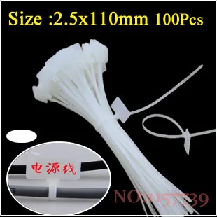 100 шт. почтовые стяжки пишите на Ethernet RJ45 RJ12 провод силовой кабель метка для