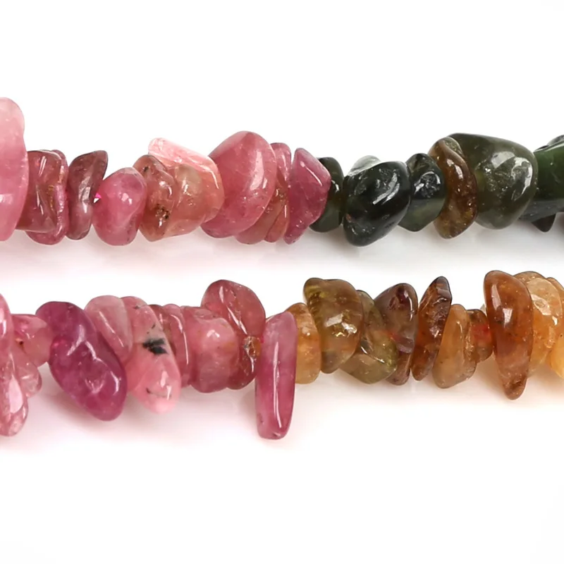 Цветные турмалиновые гравийные бусины NiceBeads 5-8 мм с натуральным кристаллом для