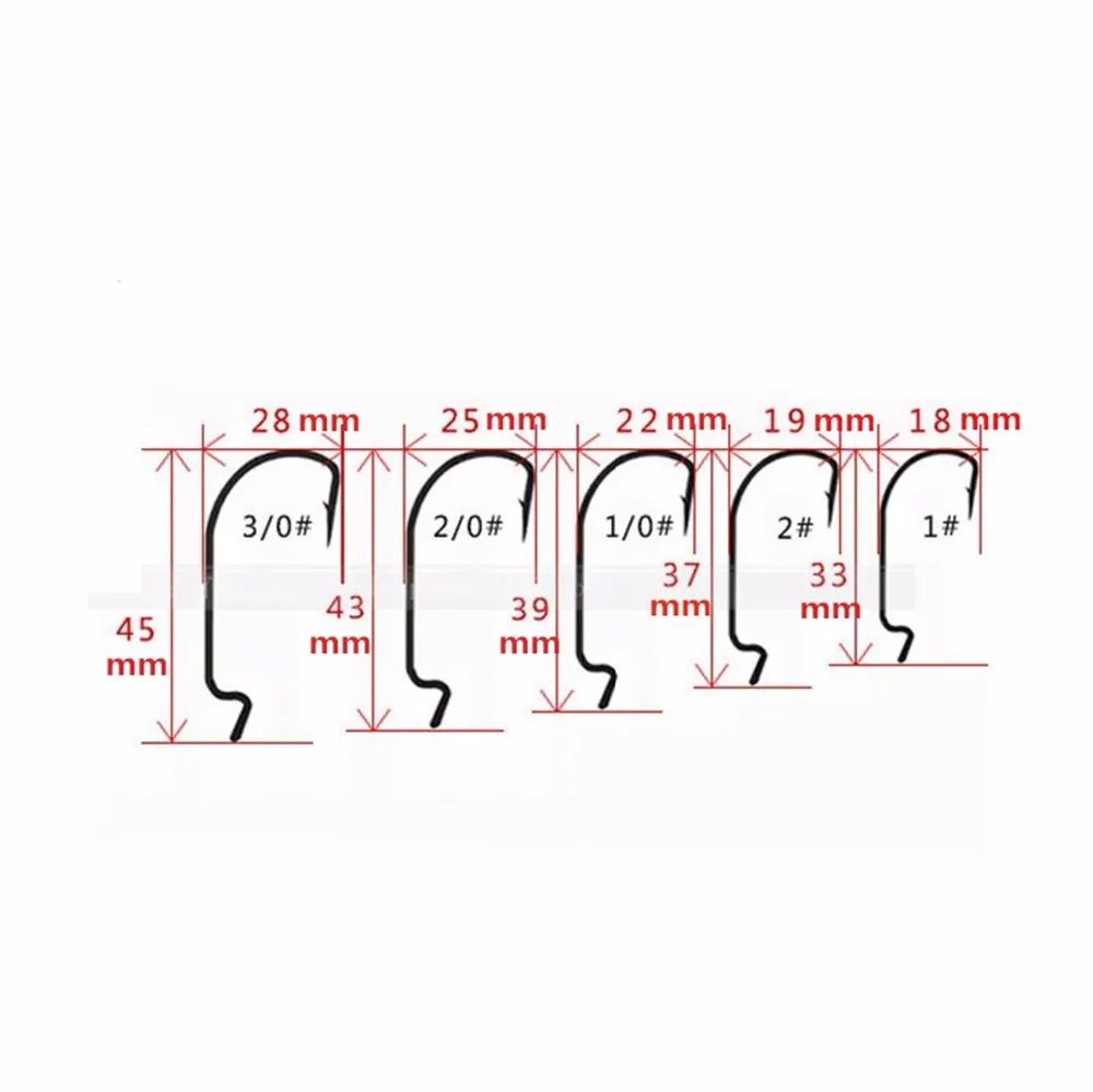 

None 50Pcs/Box High Carbon Steel Fishing Hook Color 2#1#1/0#2/0#3/0# Fishhook Durable Pesca With Plastic Fishing Tackle Box