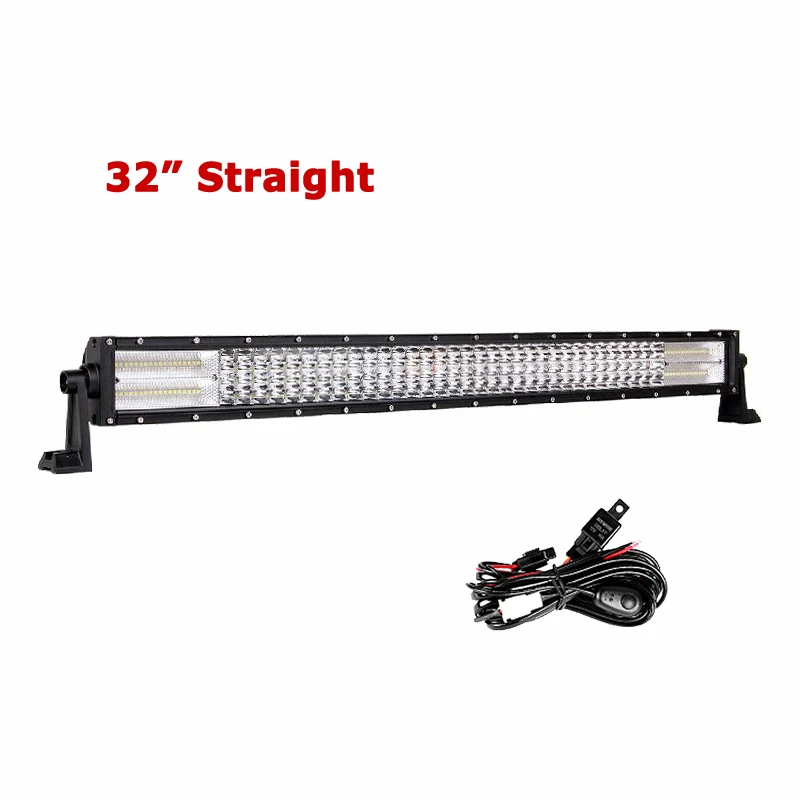 32inch and wire Oslamp 4 ряда 2" 32" 4" 52" прямой светодиодный светильник бар Offroad светодиодный бар 432 W/612 W/792 W/972 W и луч Combo Quad строкавнедорожник светодиодный рабочий светильник - Цвет: 32inch and wire