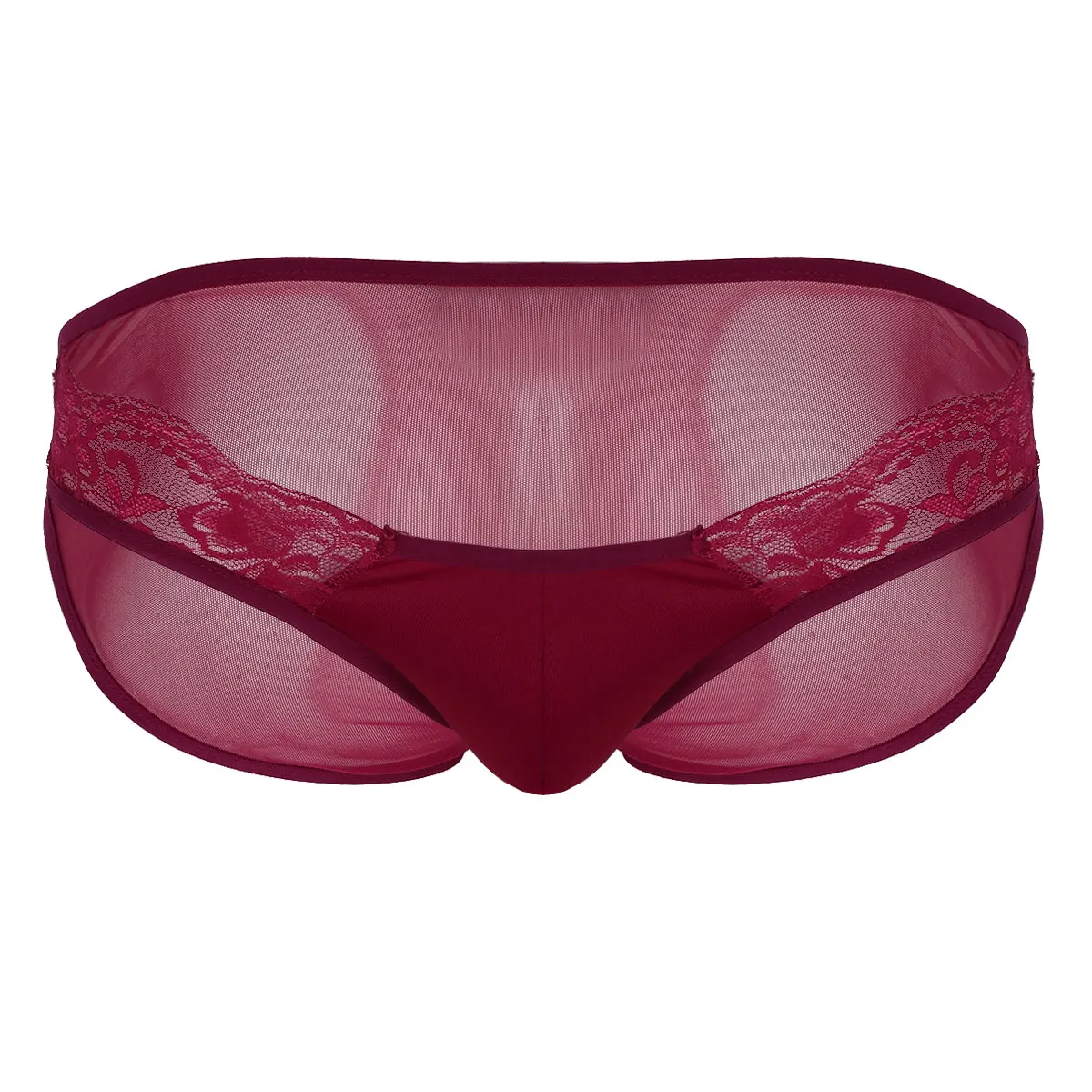 Wine Red Мужское нижнее белье SISSY, мягкое дышащее прозрачное Сетчатое прозрачное, низкая посадка, мужские трусы для геев, бандаж, бикини, трусы, нижнее белье - Цвет: Wine Red