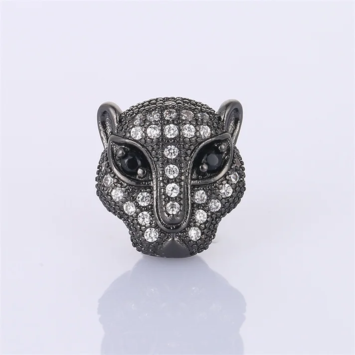 as photo Хит, голова животного, Bijoux, циркон, пантера, плавающие амулеты для браслетов и ожерелья, большие микро медные застежки, ювелирные изделия Berloque - Окраска металла: as photo