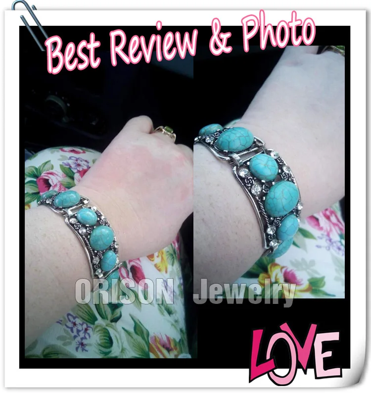 2017 винтажные Синие Красивые браслеты с камнем ювелирные изделия широкая