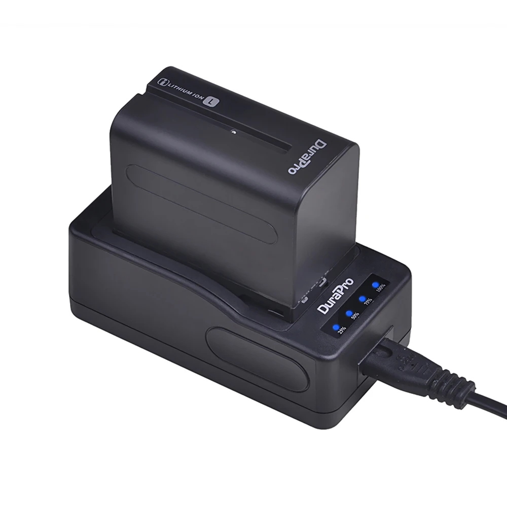 Durapro 4x7200 мАч NP F960 F970 батареи для фотоаппарата + светодиодное сверхбыстрое