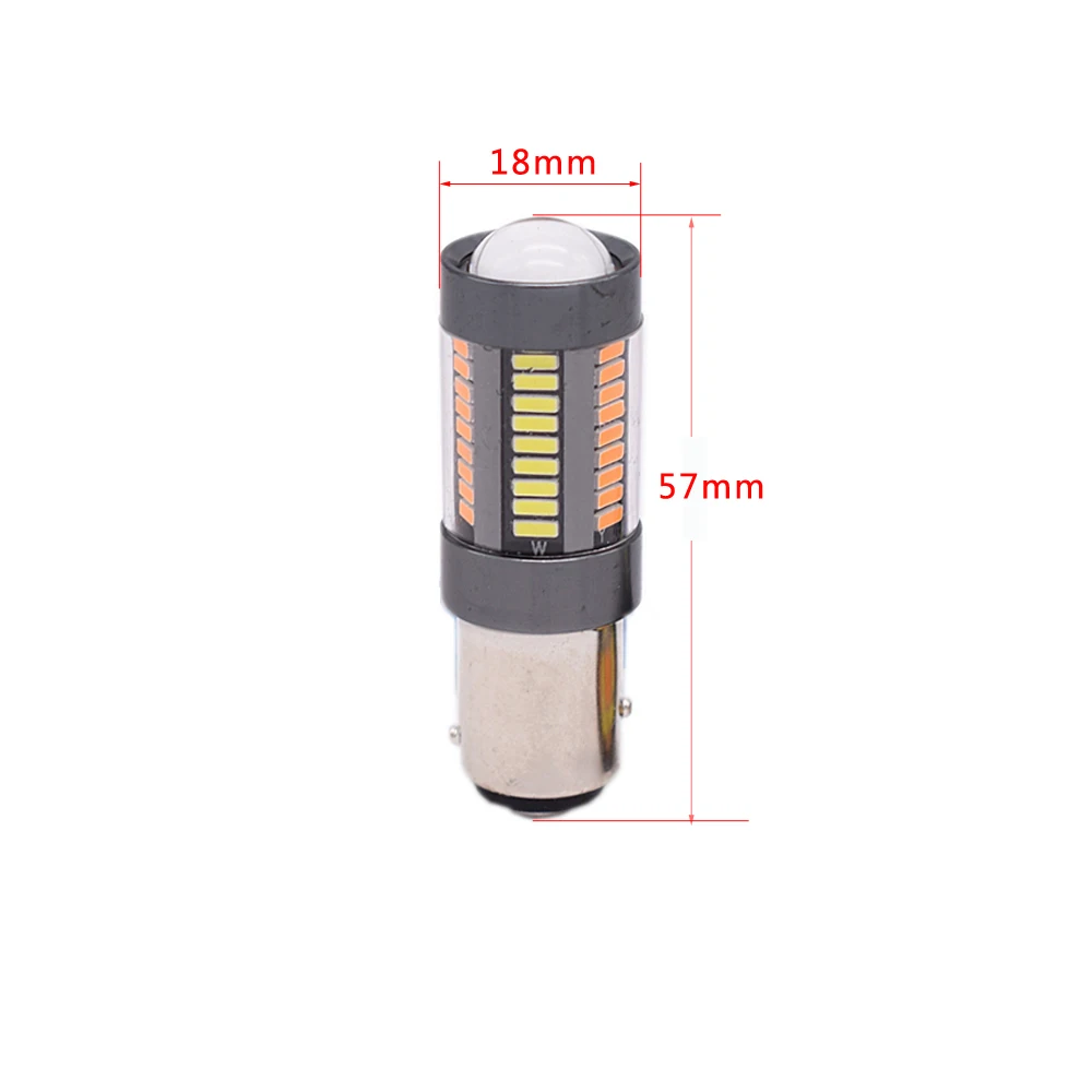 10 шт./лот двойной Цвет 1157 P27 BAY15D 4014 66 SMD светодио дный Белый/янтарный горки поворота световой сигнал задние тормоза Обратный лампа 12 V