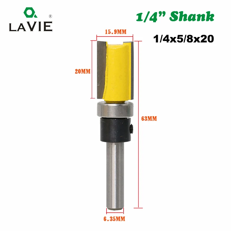 Концевая фреза MC01006 с хвостовиком 1/4 дюйма 1 шт.|flush trim bit|flush trimbit wood |