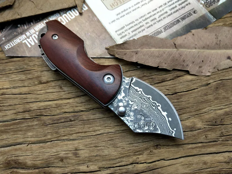 Damascus steel LCM66 дамасский складной нож, желтые ножи для выживания с грушей, очень острый Мини спасательный карманный нож, Подарочный Ключ Нож Инструменты - Цвет: Damascus steel