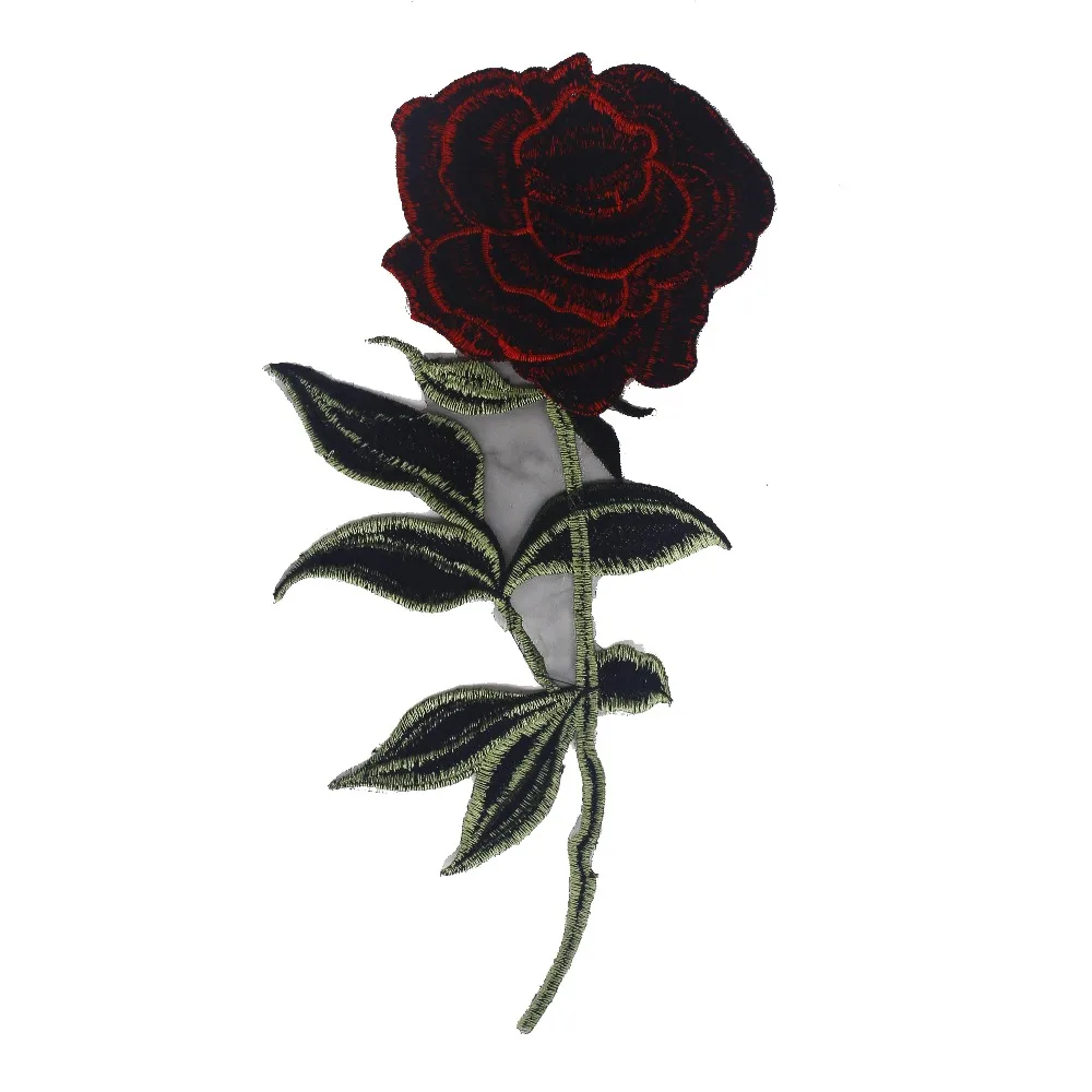 Красная роза кружевная вышивка аппликация ткань с узором скрапбукинг пришивная