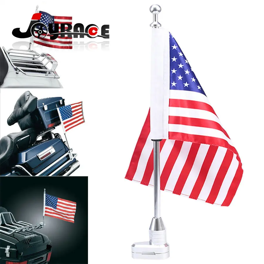 Chrome Мотоцикл заднего боковое Крепление Держатель для флага Америка Флаг США Harley