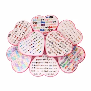 Набор из сережек-гвоздиков и сережек, 26 видов, 36 пар, в форме цветка, из глины, 2021, фруктовые серьги