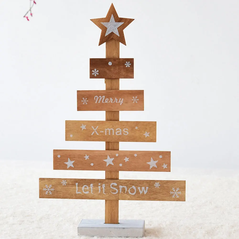 2019 Wooden Desktop Christmas Tree Beautiful Holiday for Toy Drop Shipping | Дом и сад