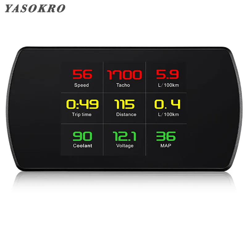 Цифровой автомобильный проектор YASOKRO P12 OBD2 с HUD дисплеем смарт цифровой скорости