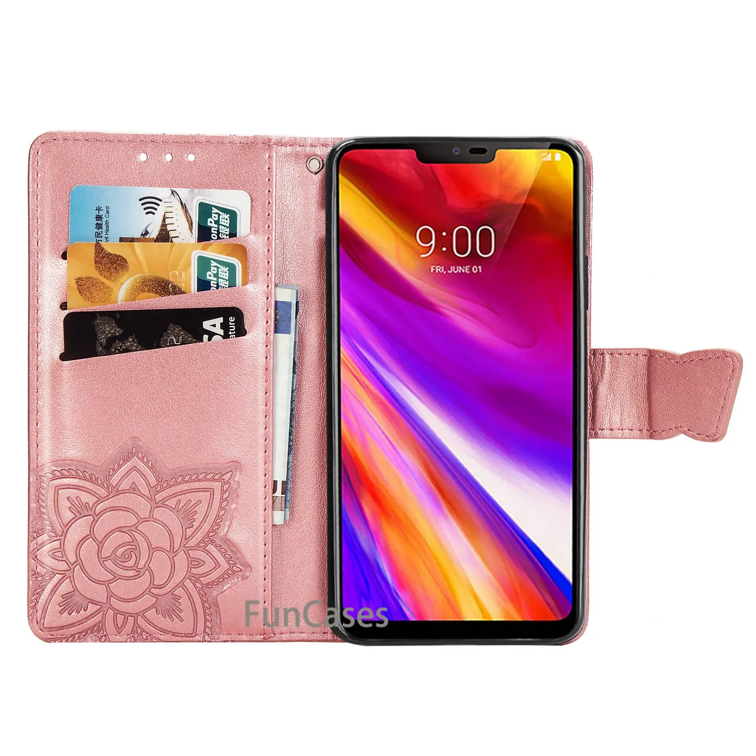 Кожаный чехол с бабочкой для LG G7 ThinQ раскладной держателем карты кобура магнитное