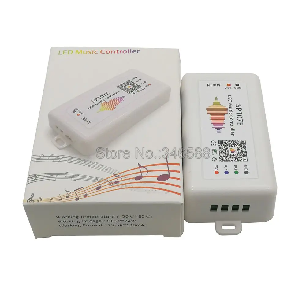 SP107E Bluetooth светодиодный музыкальный контроллер Pixel IC SPI с помощью приложения для
