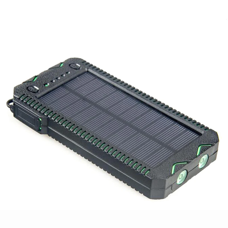 15000mAh солнечный банк питания Портативный внешний аккумулятор на солнечной батареи зарядное устройство с электрическая зажигалка для сигарет для смартфона