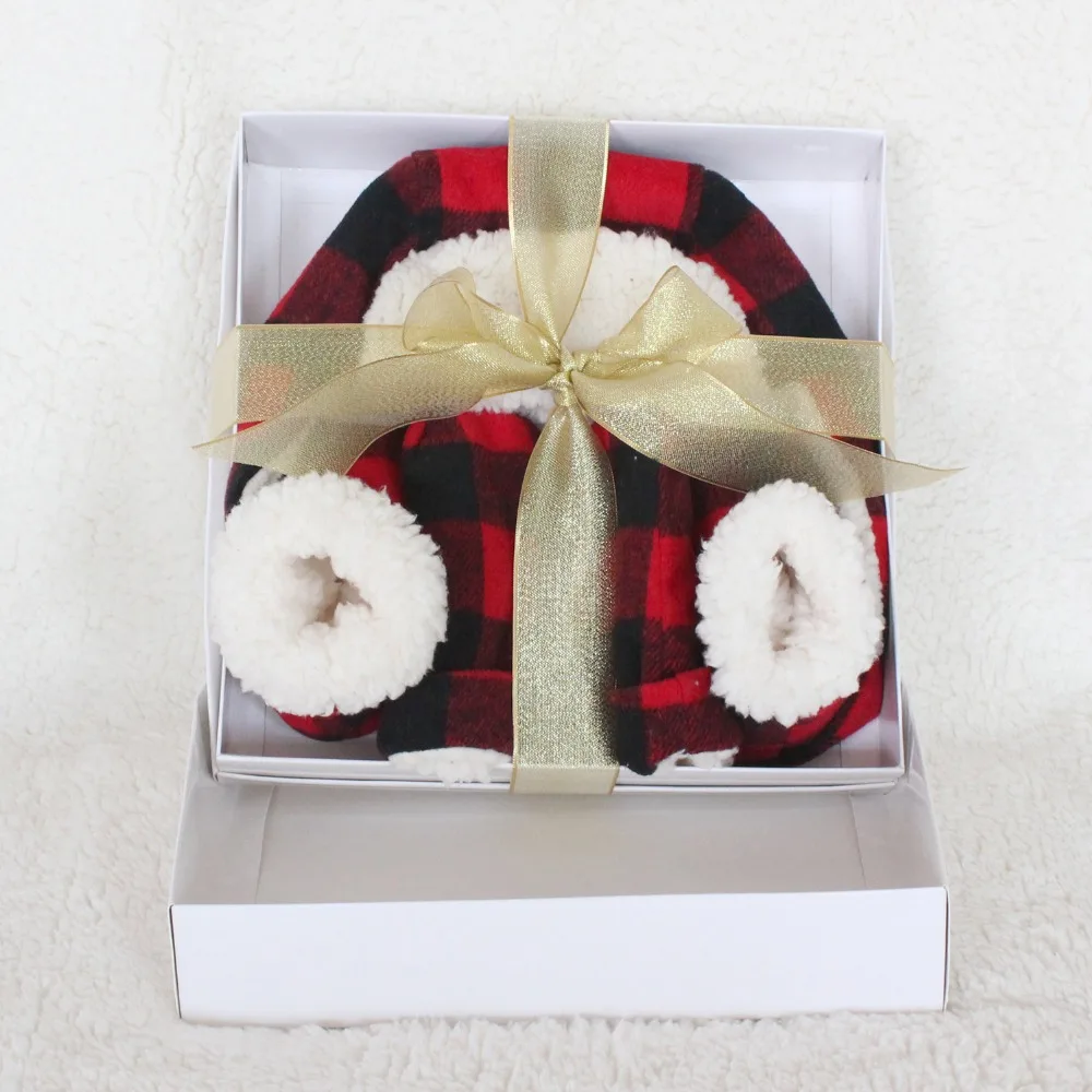 Подарочный набор из 3 предметов для детей 0 6 месяцев красная с черной шапочкой в