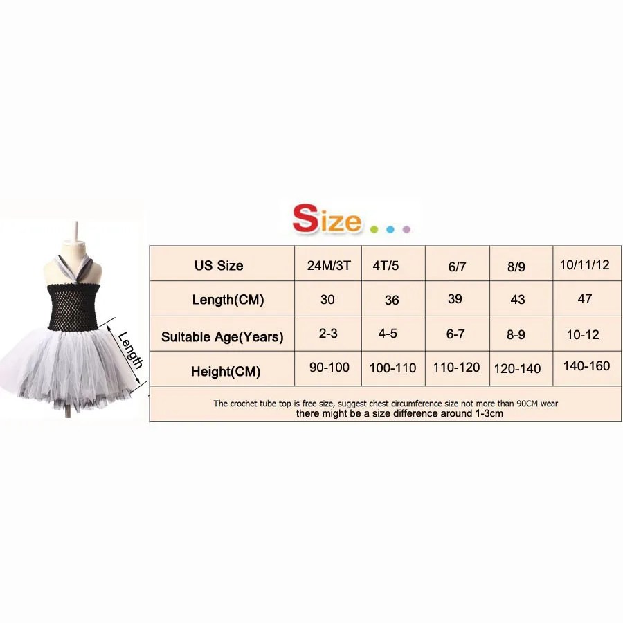 Платье-пачка для девочек на Хэллоуин Невеста Франкенштейна черно-белое детское