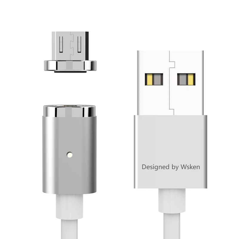 WSKEN X-Cable Mini 2 Магнитный зарядный кабель для Micro USB huawei Xiaomi samsung htc для iPhone 5 6 7 Plus SE - Цвет: For Android Silver