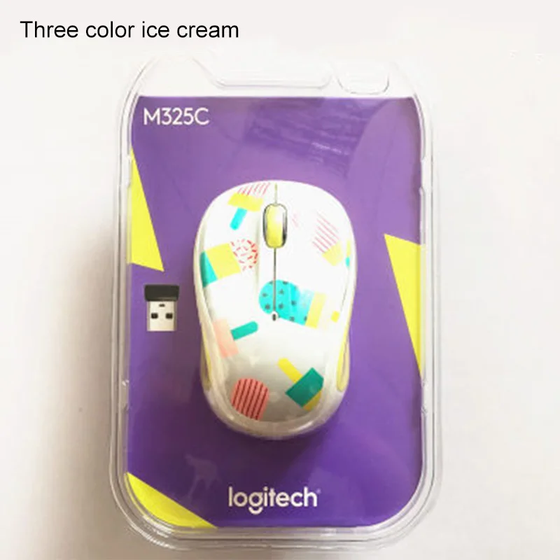 Беспроводная игровая мышь logitech M325C 2,4G с милыми картинками, поддержка 1000pdi для молодых девушек/мальчиков, официальная проверка