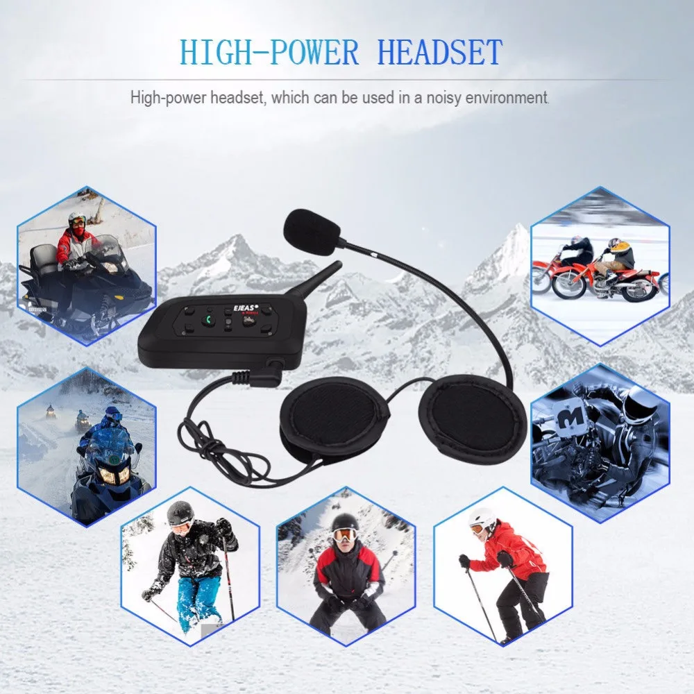 Гарнитура Intercom для шлема Bluetooth 850 мАч 6 человек|Наушники шлемов| |