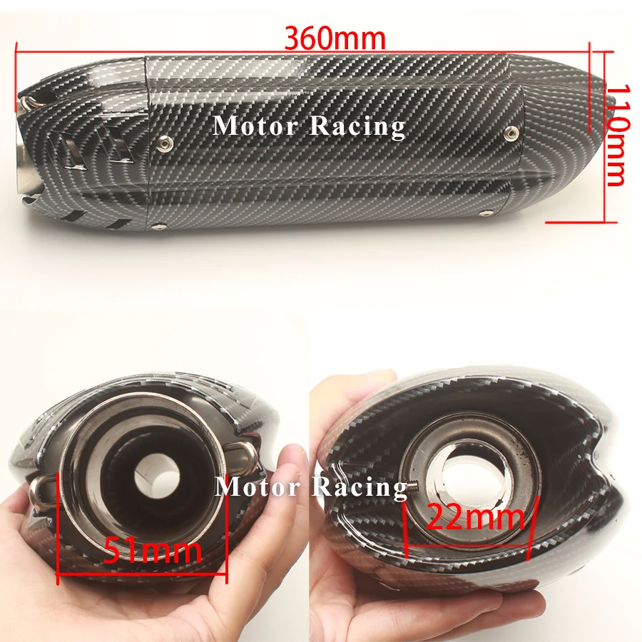 Мотоциклетный глушитель 51 мм средней соединительной трубы Escape Moto Racing Scootor для