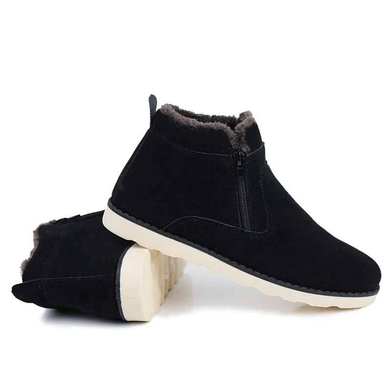 Мужские ботинки с мехом 2019 зимние Мужская Уличная обувь Теплая мужская резиновые