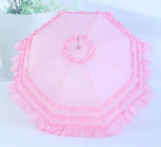 Pink Модный кружевной карнавальный зонтик принцессы, брендовые зонтики, виниловый Солнечный зонт с защитой от ультрафиолета, креативный зонтик для женщин в стиле Лолиты - Цвет: Pink