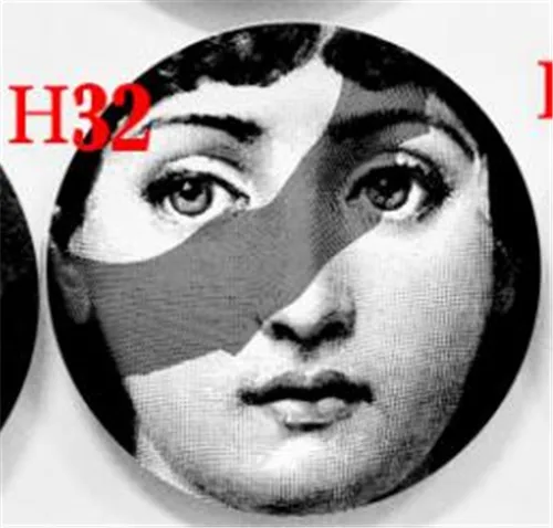 32 Новые керамические тарелки Fornasetti для украшения дома, фарфоровые настенные художественные тарелки, 8 дюймов - Цвет: 32