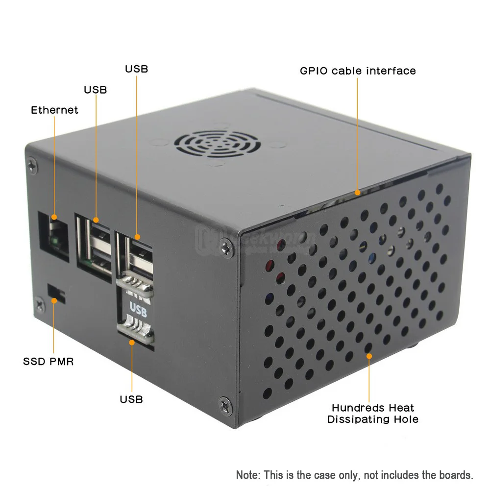 Raspberry Pi 3 Model B+ Plus mSata/M.2 NGFF/NVME металлический чехол/корпус+ охлаждающий вентилятор+ блок питания для X850 X860 X870 Rock64