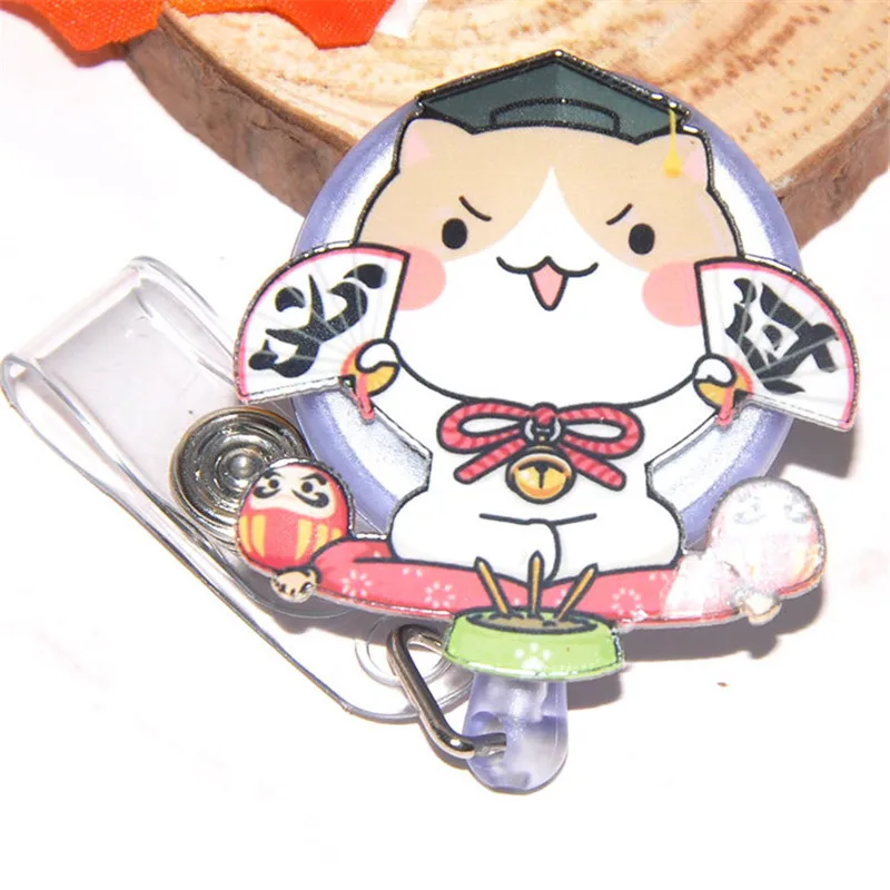 Прекрасный кот Ремешки ID имя карты со значком выдвижной держатель значок катушка