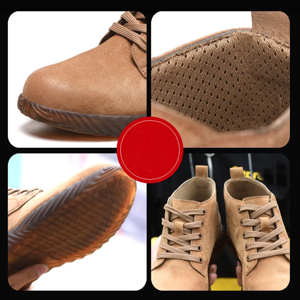 

SAGACE casual shoes men Work Safety Boots Construction Steel Toe Cap Anti-smashing Outdoor Mesh Sneakers Hiking Breathable Shoes