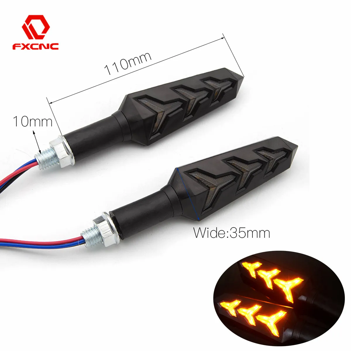 12 В Led мигалка мотоцикл поворотные сигнальные огни лампа струящаяся вода