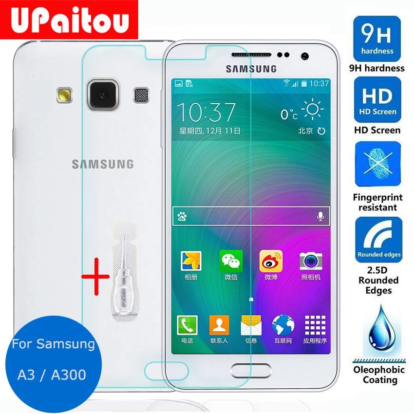 Защитное стекло для Samsung Galaxy A3 закаленное 2.5D 9h Защитная пленка A300 Duos A300H A300F A300Y A300G |