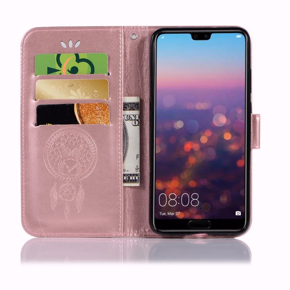 3D Coqu Сова для Huawei P20 Lite P smart Honor 9 чехол телефона из искусственной кожи чехлы