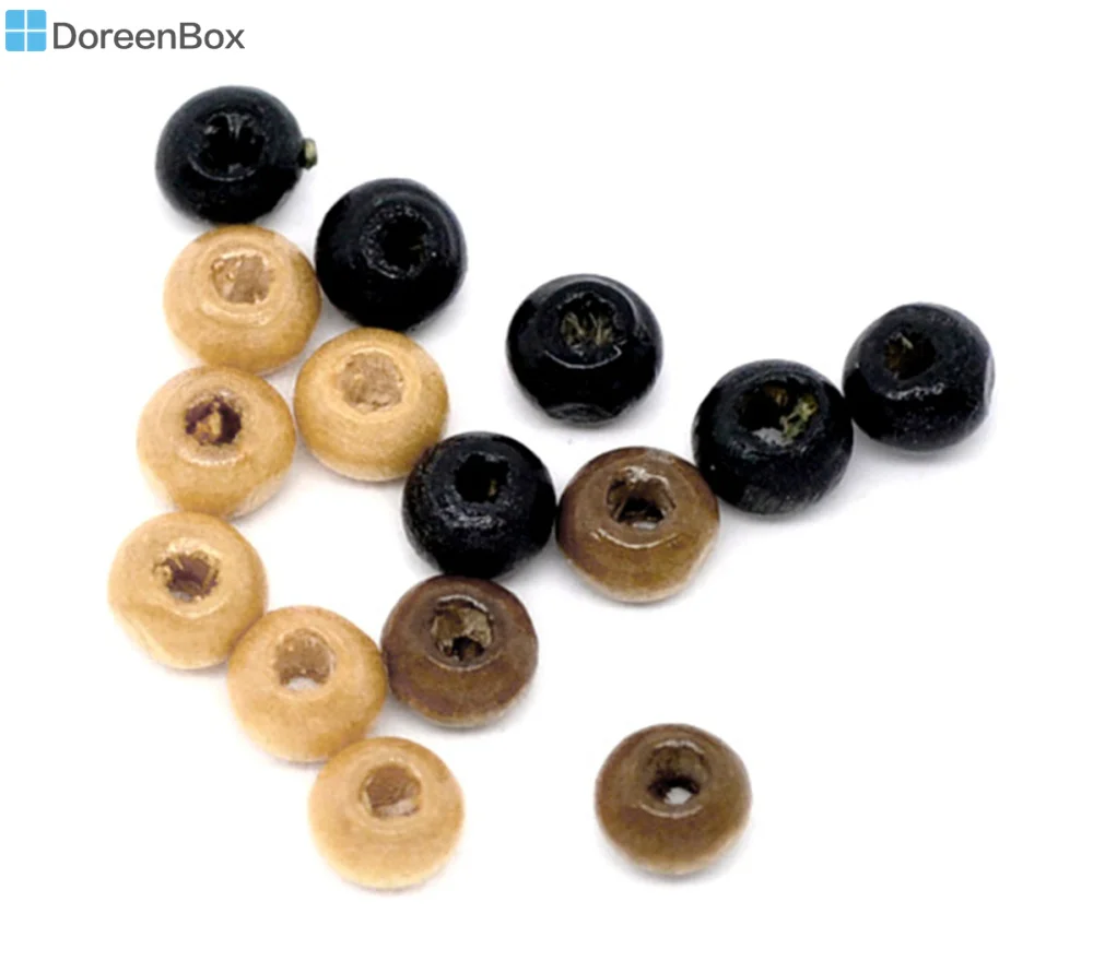 

Doreen Box hot- 3000 Смешанные Круглые маленькие деревянные бусины 4x3 мм (B11016)