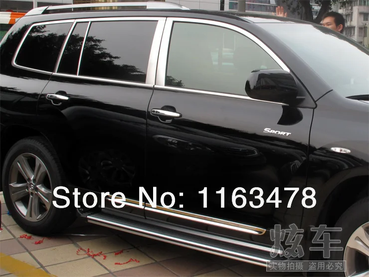 Для Toyota Highlander 2008 2009 2010 2011 2012 2013 ABS Хромированная боковая дверная молдинговая