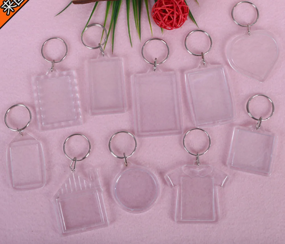 Чистый заготовки акриловый брелок пластиковый пакет кулон обеспечить